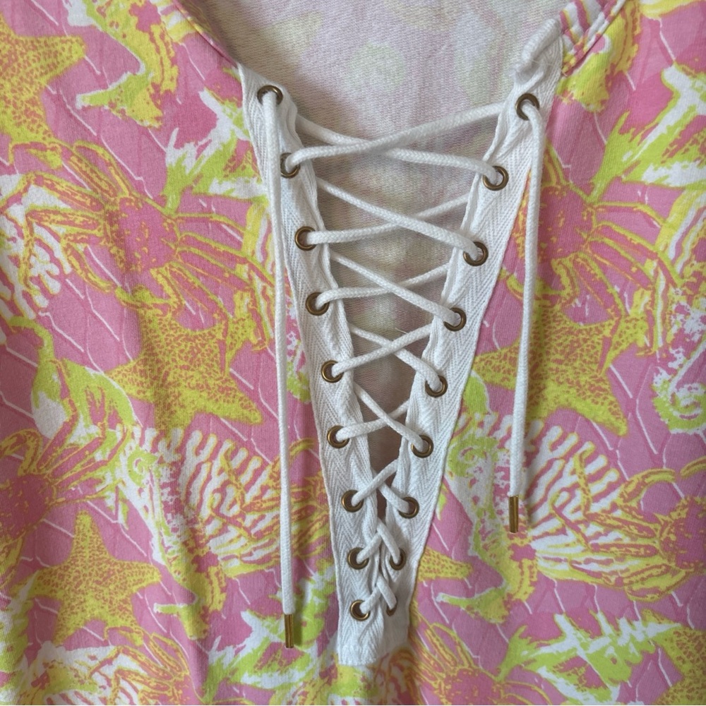Macbeth Collection by Margaret Josephs Lace-Up Mini Dress, Size L - Picture 4 of 8